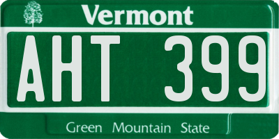 VT license plate AHT399
