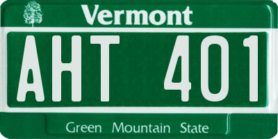 VT license plate AHT401