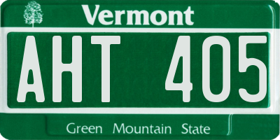 VT license plate AHT405