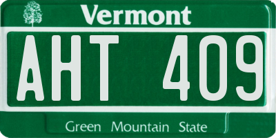 VT license plate AHT409