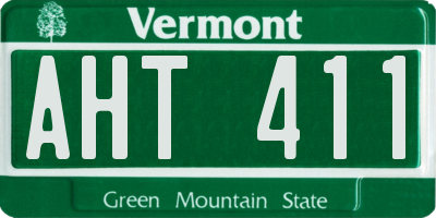 VT license plate AHT411
