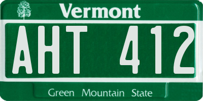 VT license plate AHT412