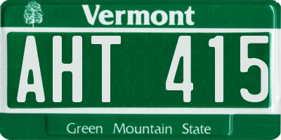 VT license plate AHT415
