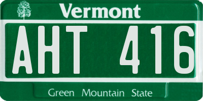 VT license plate AHT416
