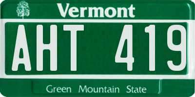 VT license plate AHT419
