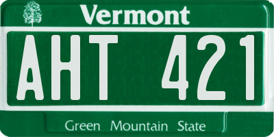 VT license plate AHT421