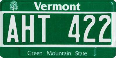 VT license plate AHT422