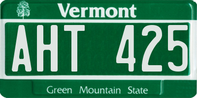 VT license plate AHT425