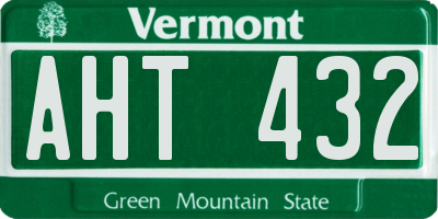 VT license plate AHT432