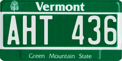 VT license plate AHT436