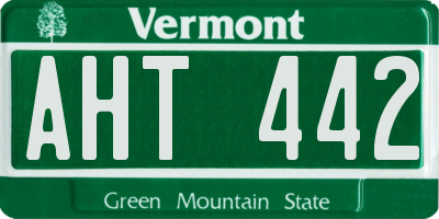 VT license plate AHT442