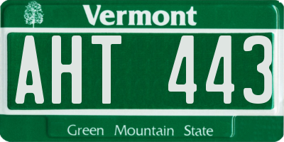 VT license plate AHT443