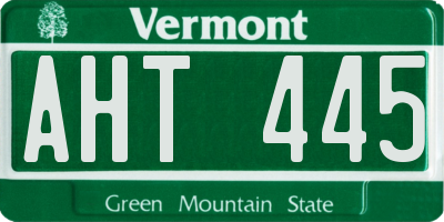 VT license plate AHT445
