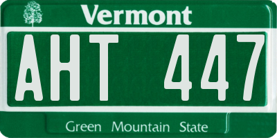 VT license plate AHT447