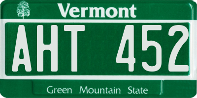 VT license plate AHT452