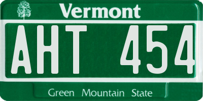 VT license plate AHT454