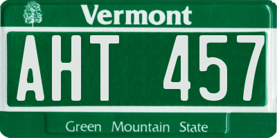 VT license plate AHT457