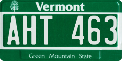 VT license plate AHT463