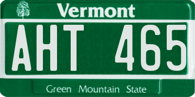 VT license plate AHT465