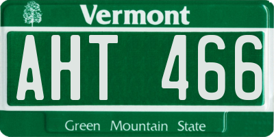 VT license plate AHT466