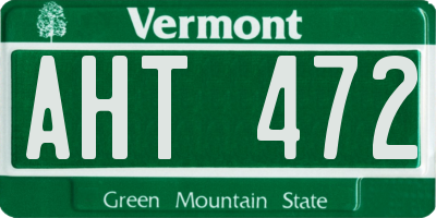VT license plate AHT472