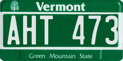 VT license plate AHT473