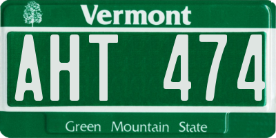 VT license plate AHT474