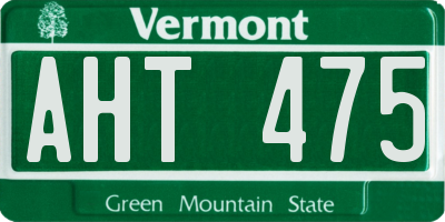 VT license plate AHT475