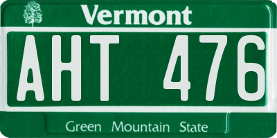 VT license plate AHT476