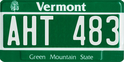 VT license plate AHT483