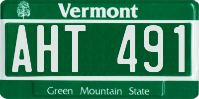 VT license plate AHT491