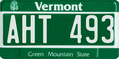 VT license plate AHT493
