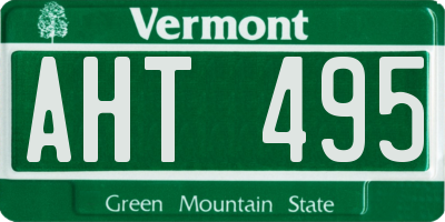 VT license plate AHT495