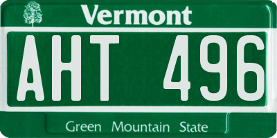 VT license plate AHT496