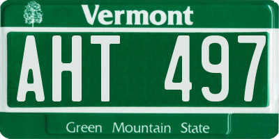 VT license plate AHT497