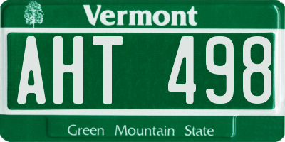 VT license plate AHT498