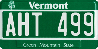 VT license plate AHT499