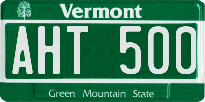 VT license plate AHT500