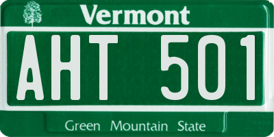 VT license plate AHT501