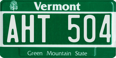 VT license plate AHT504