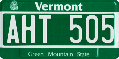 VT license plate AHT505