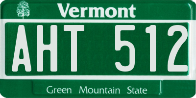 VT license plate AHT512