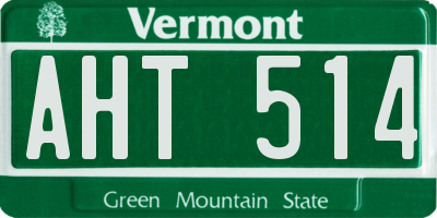 VT license plate AHT514