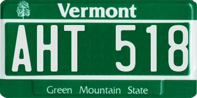 VT license plate AHT518