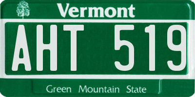 VT license plate AHT519