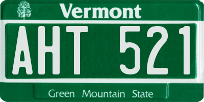 VT license plate AHT521