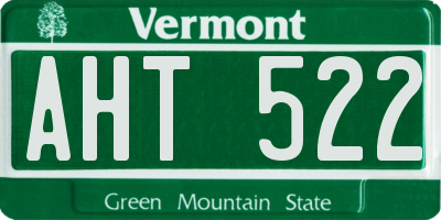 VT license plate AHT522