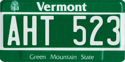 VT license plate AHT523