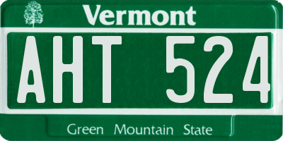 VT license plate AHT524
