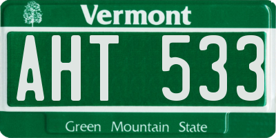 VT license plate AHT533